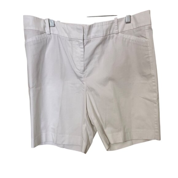 Talbots Womens White Cotton Spandex Blend Shorts 14P Stretch Vacation - Picture 1 of 11